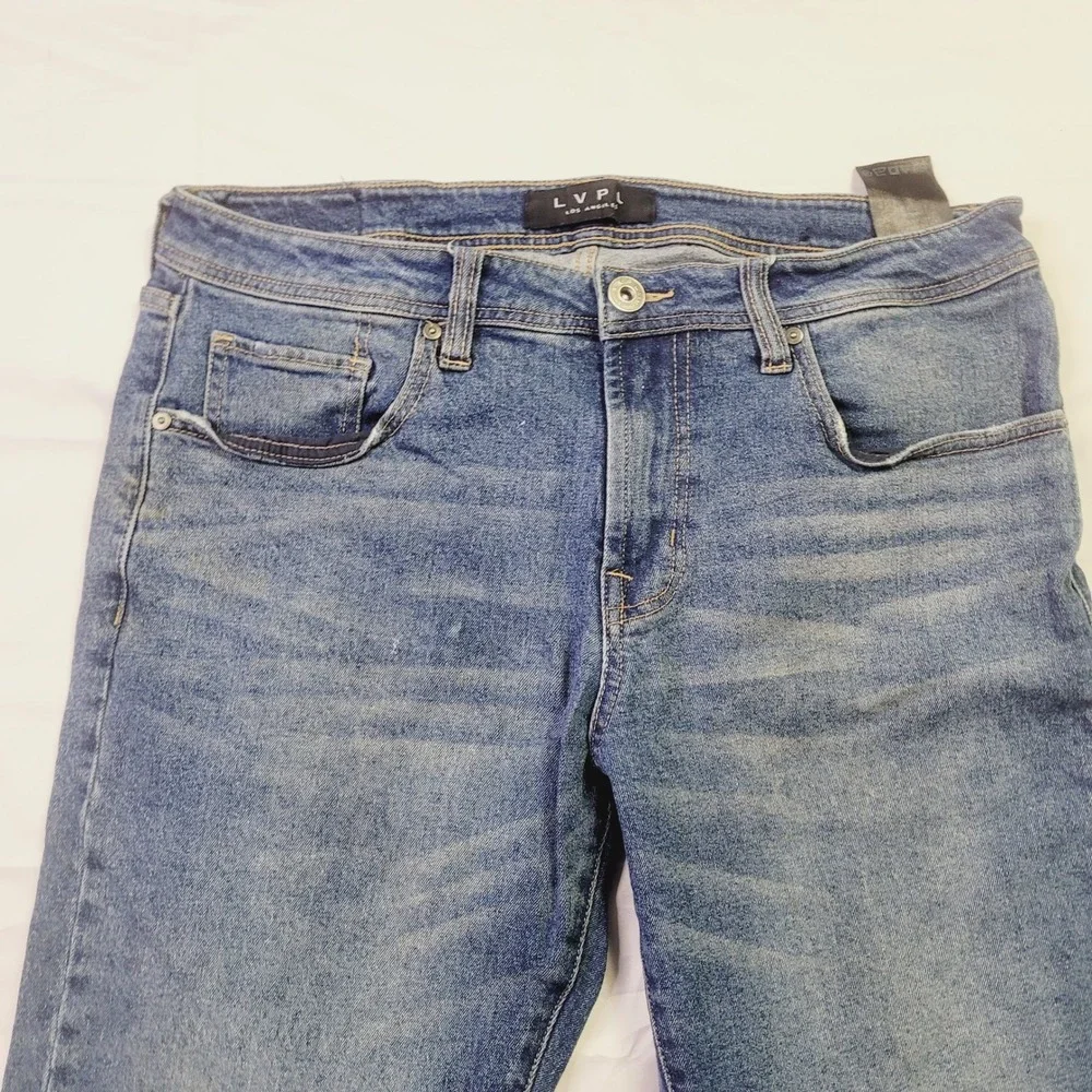 LVPL Straight Leg Jeans Men's 34 x 30  Blue Medium Wash Denim Stretch J33